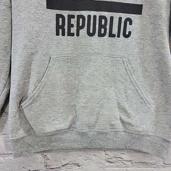 California Republic Hoodie Mens Pull Over Gray Sz S Small Pouch Pocket - Picture 4 of 10